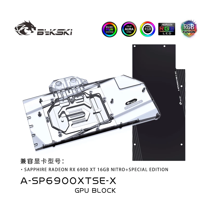 Bykski Gpu Water Block Per Sapphire Radeon Rx 6900 6950 Xt 16Gb Nitro + Radiatore Raffreddato Con Scheda Grafica Pura/A-Sp6900Xtse-X