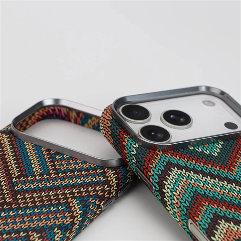Sleek Carbon Fiber Texture Phone Case with Magsafe & Alloy Lens Cover