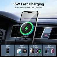 Baseus Magnetic Wireless Charger Car Phone Holder 15W Fast Charging Wireless Car Charger Holder For iPhone 16 15 14 13 Car Mount - Image 4