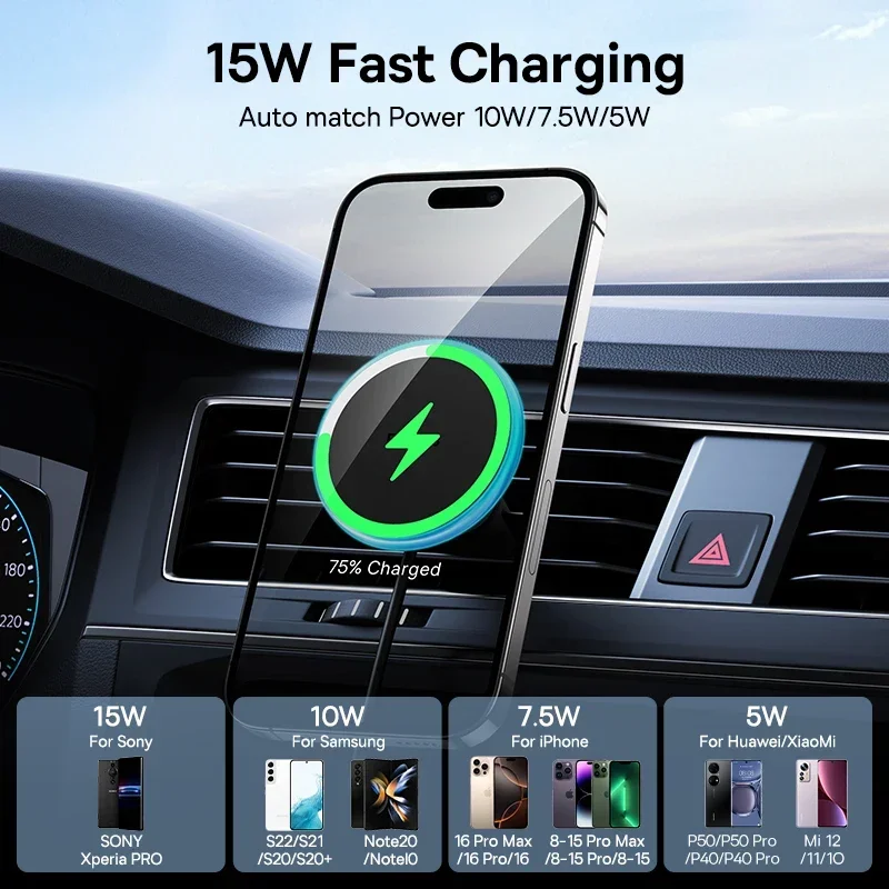 Magnetic Car Wireless Charger Mount 4