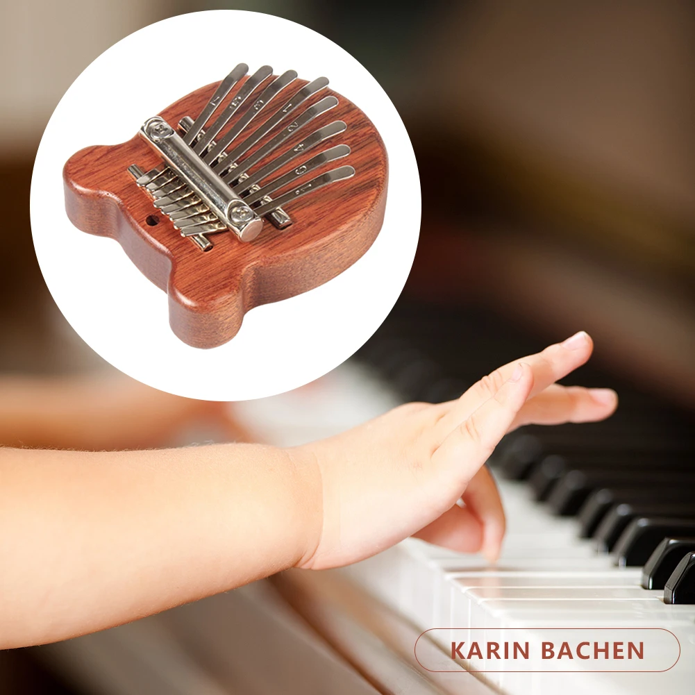 Changyeah - Kalimba 8 Touches Miniature Porte-clés - Piano à Pouce Portable En Bois - Cadeau Musical