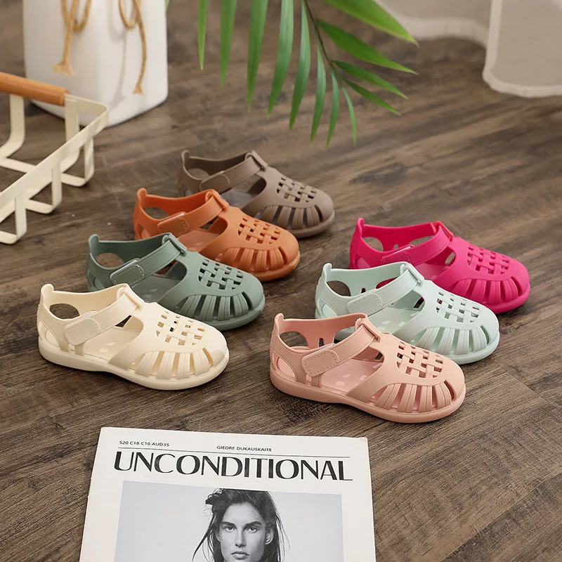 Summer Children Beach Shoes Baby Soft Non-Slip Princess Jelly Shoes Sea Girl Gladiators Sandals Boy Roman Flip-Flops A1356