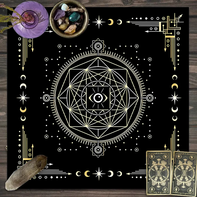 Moonlight Flower Tarot Cloth: Altar & Astrology Decorative Mat