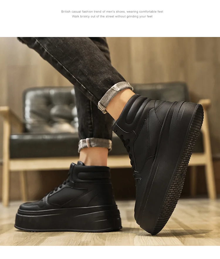 Men's Autumn Casual Platform Ankle Boots High-top Trainers_voghion.com
