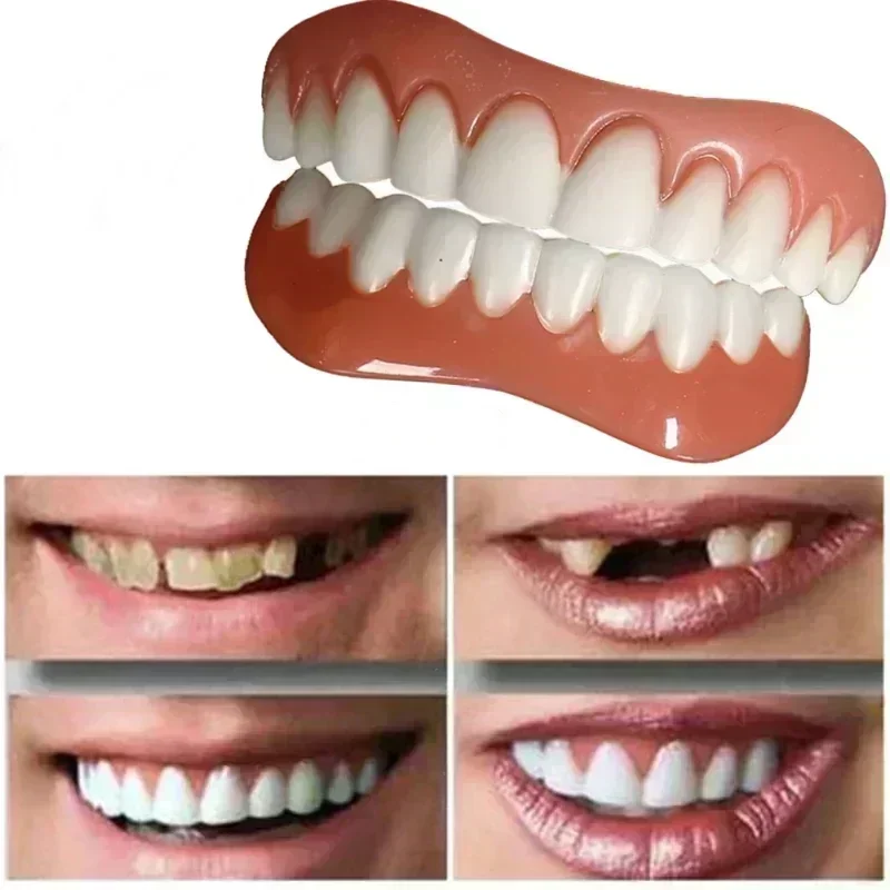 False Teeth Silicone Upper Lower Veneers Perfect Laugh Veneers Dentures Paste Fake Teeth Braces Comfortable Teeth Orthodontic