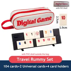 Ultimate Travel Leisure Game Set: Rummy, Mahjong, Rummybrix, Number Cards Party Edition (Set with Shell)