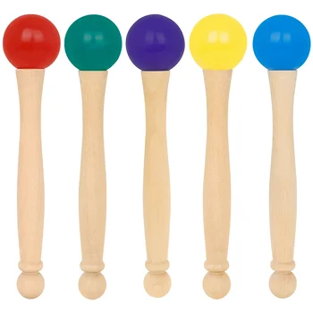 Ciotola di cristallo di gomma Bastone da bussare Campana tibetana Accessori per strumenti a percussione in legno massello Ciotola da canto musicale Bastone da bussare