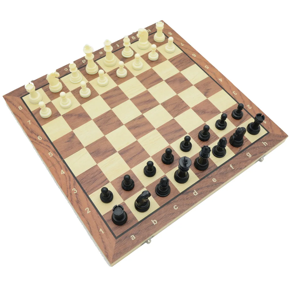 49/44/39/34/29/24cm Chess Board Sets Folding Puzzle Wooden Chess Table Game Toys No Toxic for Kids Adults ﻿