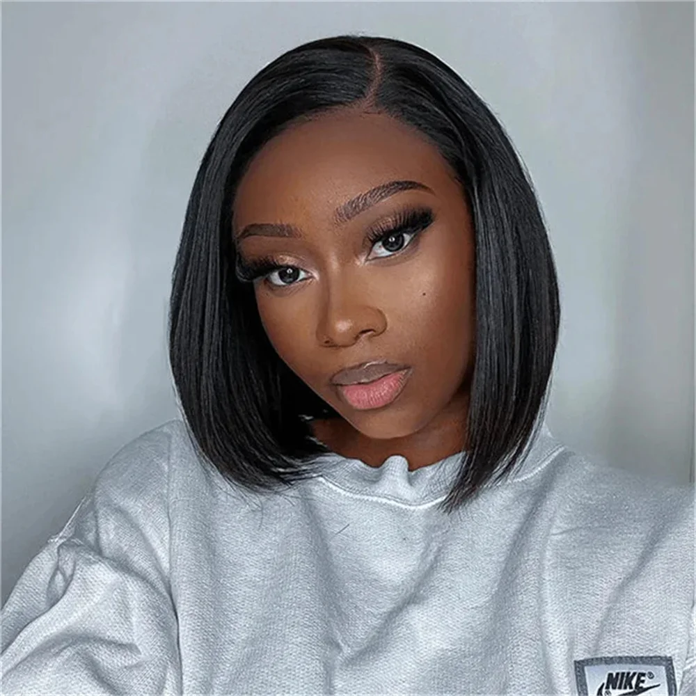 

Short Bob Hair Wig Human Hair Brazilian 4x4 Closure Straight Lace Front Wig Transparent 13x4 HD Lace Frontal Wigs For Women