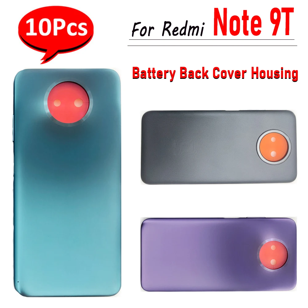 

10Pcs/Lot，NEW Back Cover Battery Door Rear Housing Case With Side Button With LOGO For Xiaomi Redmi Note 9T