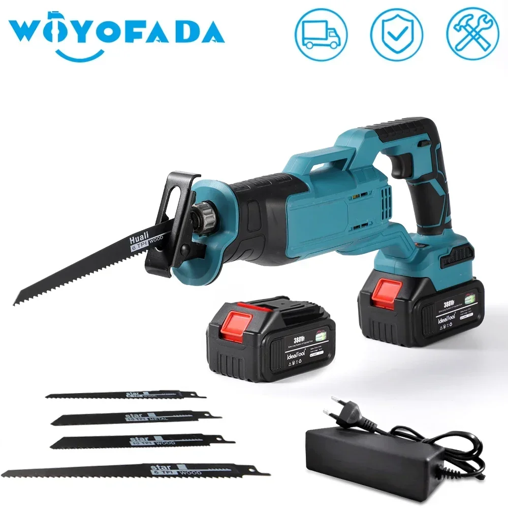 18V Brushless Electric Reciprocating Saw cordless Cutting Saw Portable Cordless Power Tools Adapt For Makita 18V Battery dm18d battery adapter easy to carry simple installation usb port design 20v to 18v battery adapt connector for dewalt 20v batter