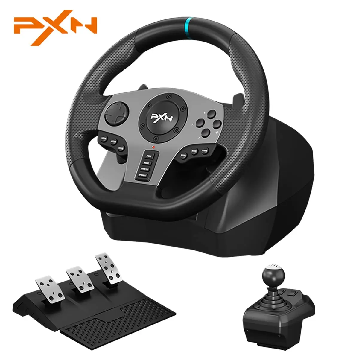 Jogo de volante para PC Volante de corrida para PC de 180 graus, Volante  universal para jogo de corrida de carros USB com pedal para Windows PC,  PS3, PS4, X-One, Switch (cor