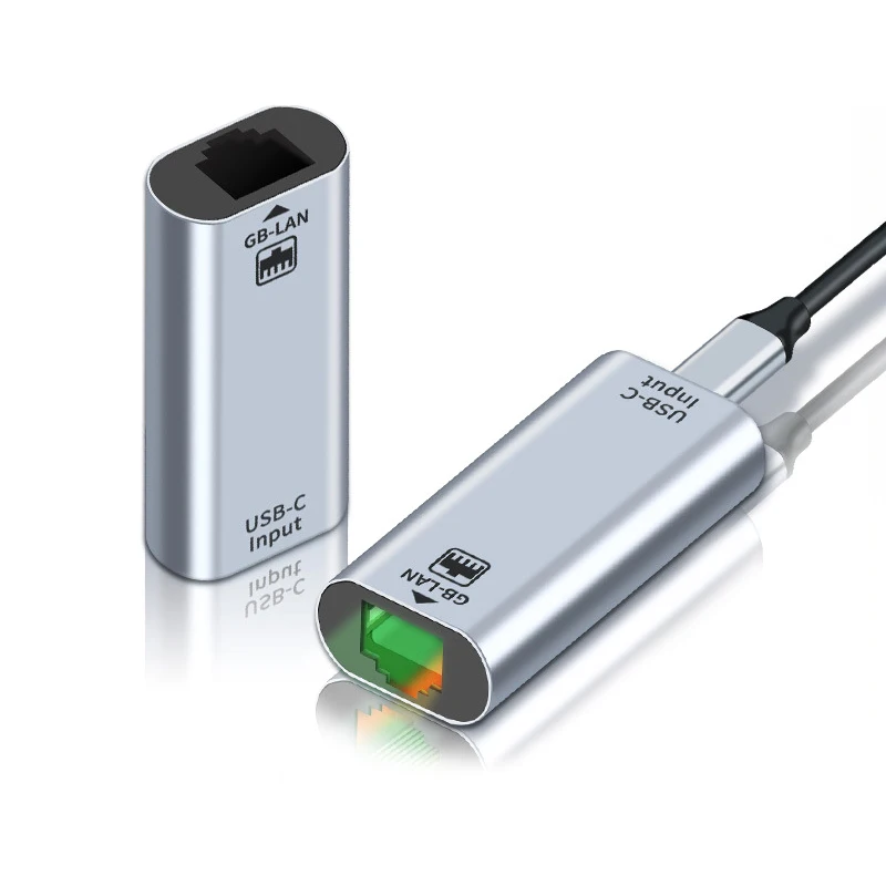 PC 노트북 스마트폰용 유선 LAN 네트워크 카드, C 암-RJ45 암 USB C 타입-이더넷 어댑터, 10/100/1000 기가비트