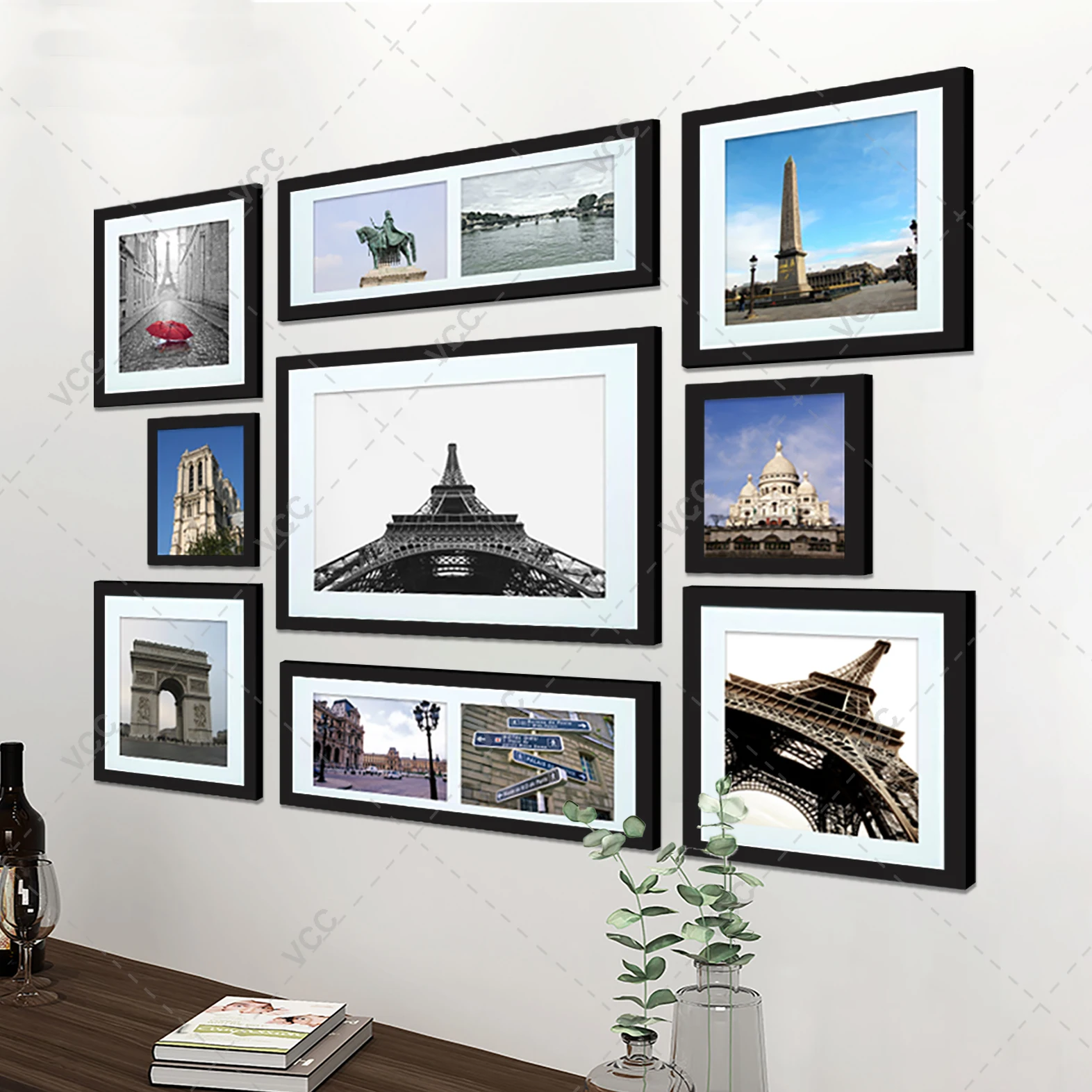 

Деревянная семейная фоторамка, настенная фоторамка с ковриком, фоторамка для стены с оргстеклом, деревянная рамка для настенной подвески