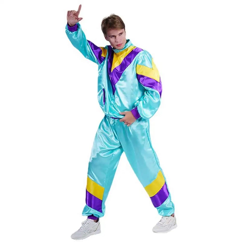 80s 90s Hip Hop Clothing Retro Tracksuit Shell Blazer And Pants Party Fancy  Dress Up For Men Women A