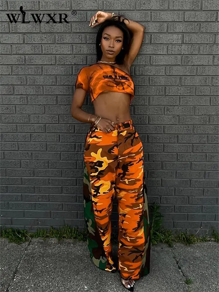 Urban Renewal Salvaged Deadstock Surplus Raw Cut Orange Camo Trousers   Urban Outfitters UK