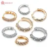 18K Gold Color Brass and Zircon Round Loop Earrings Hoops Women's Earrings High Quality Diy Accessories Rosediy official-website