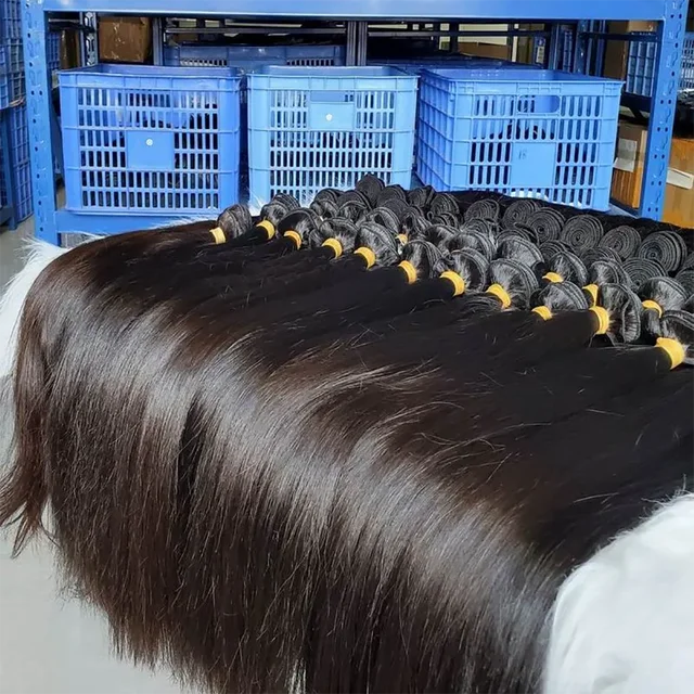 Paquets de cheveux raides brésiliens 8-40 pouces 100% cheveux vierges non transformés tissage droit paquet de cheveux humains 1/3/4 pièces Extension de cheveux 1