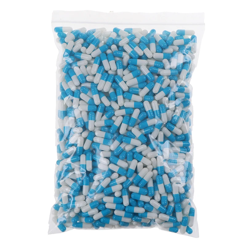 1000Pcs Empty Hard Vacant Gelatin Capsule Size 2# Gel Medicine Pill Vitamin