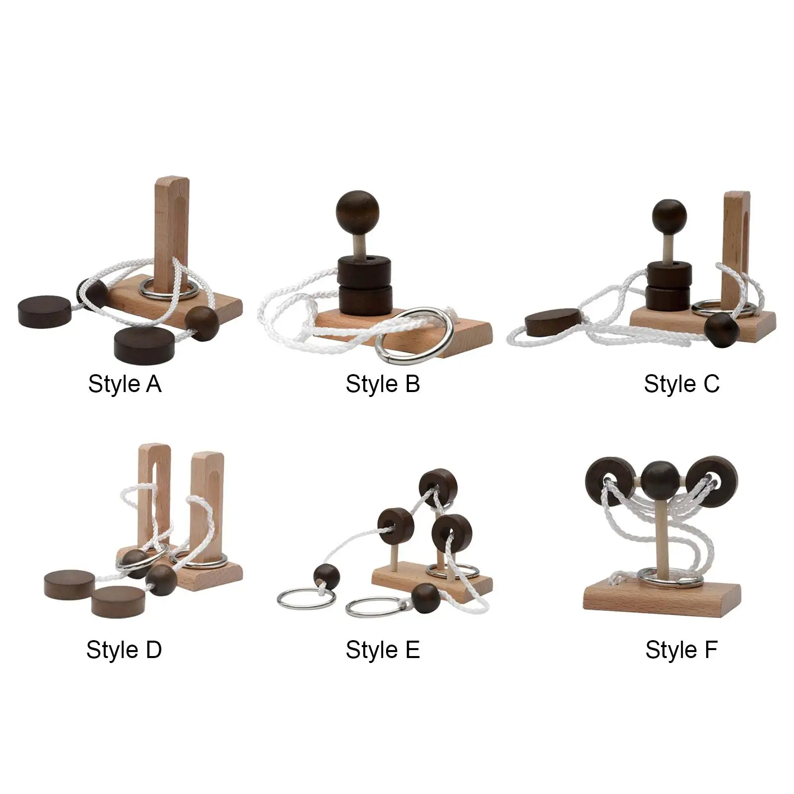 

Головоломка для мозга, портативная детская разблокированная игрушка-блокировщик, деревянная веревка, пазл для наблюдения за фокусом, время прохождения, творчество