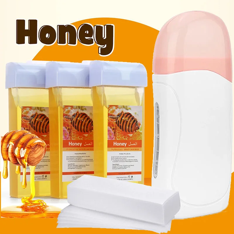 Hair Removal Wax Roller Refill Kit Roll On Depilatory Wax Cartridge Warmer Honey Heater Waxing hair removal wax hair removal wax heater