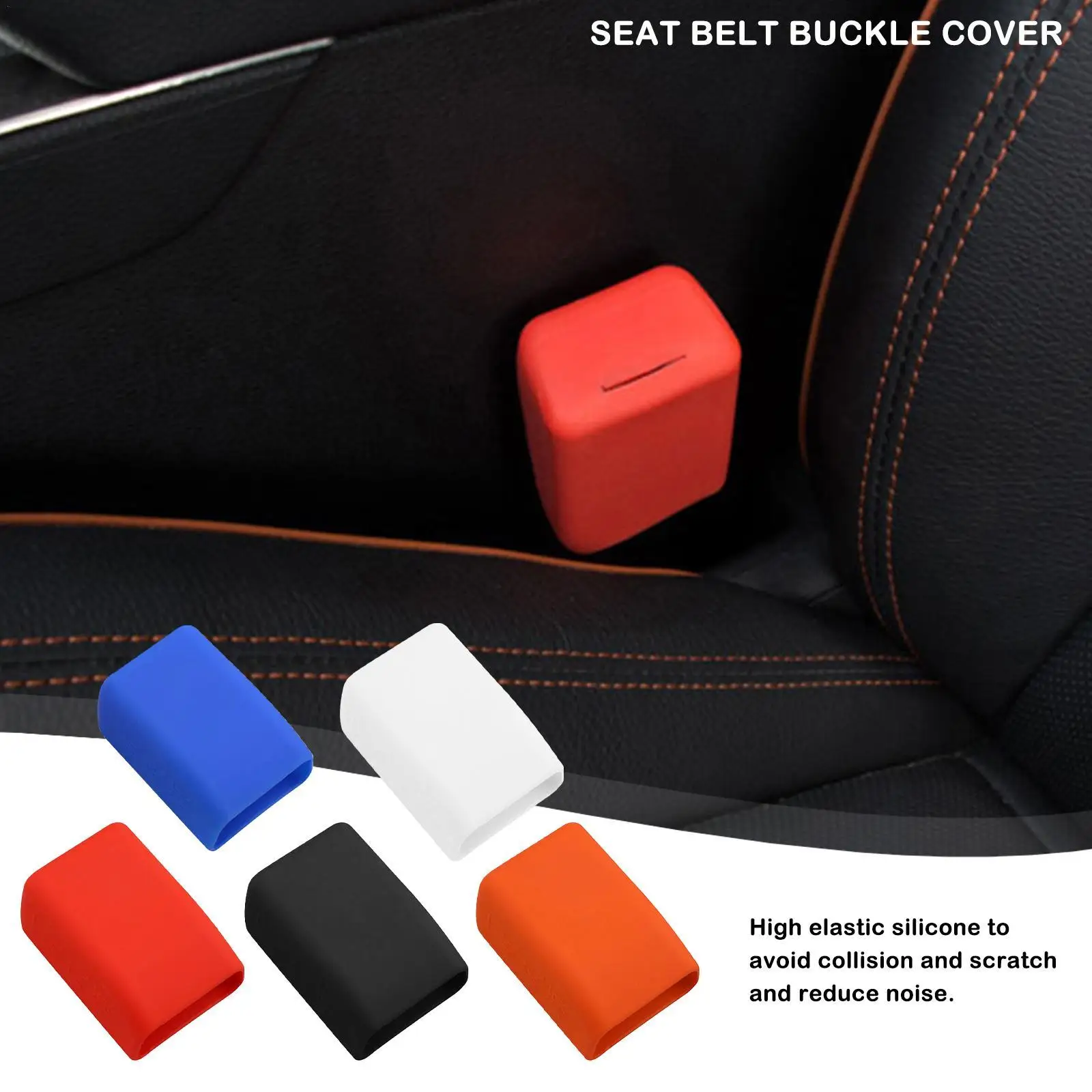 Silicone Car Seat Belt Buckle Capas, Prevenção de Poeira Clip, Clipe de