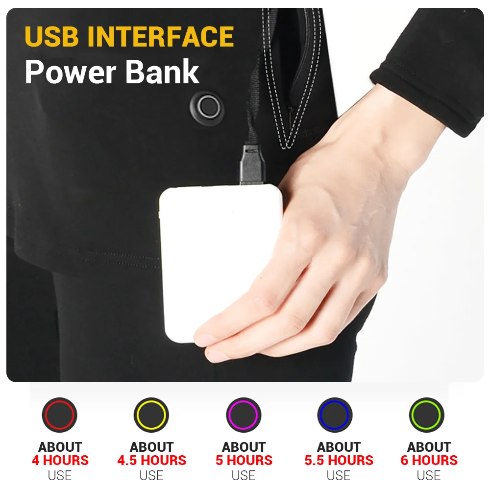 

Heated Underwear Power Bank 16000mAh 5V3A/2A Portable Charging Powerbank External Battery Fast Charge USB For Heated Jacket Vest