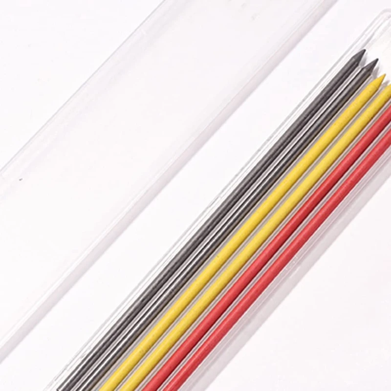 3 Pcs Solid Carpenter Pencils Set Woodworking Mechanical Pencils With 18 Pcs Refills In 3 Colors, Deep Hole Pen Scriber