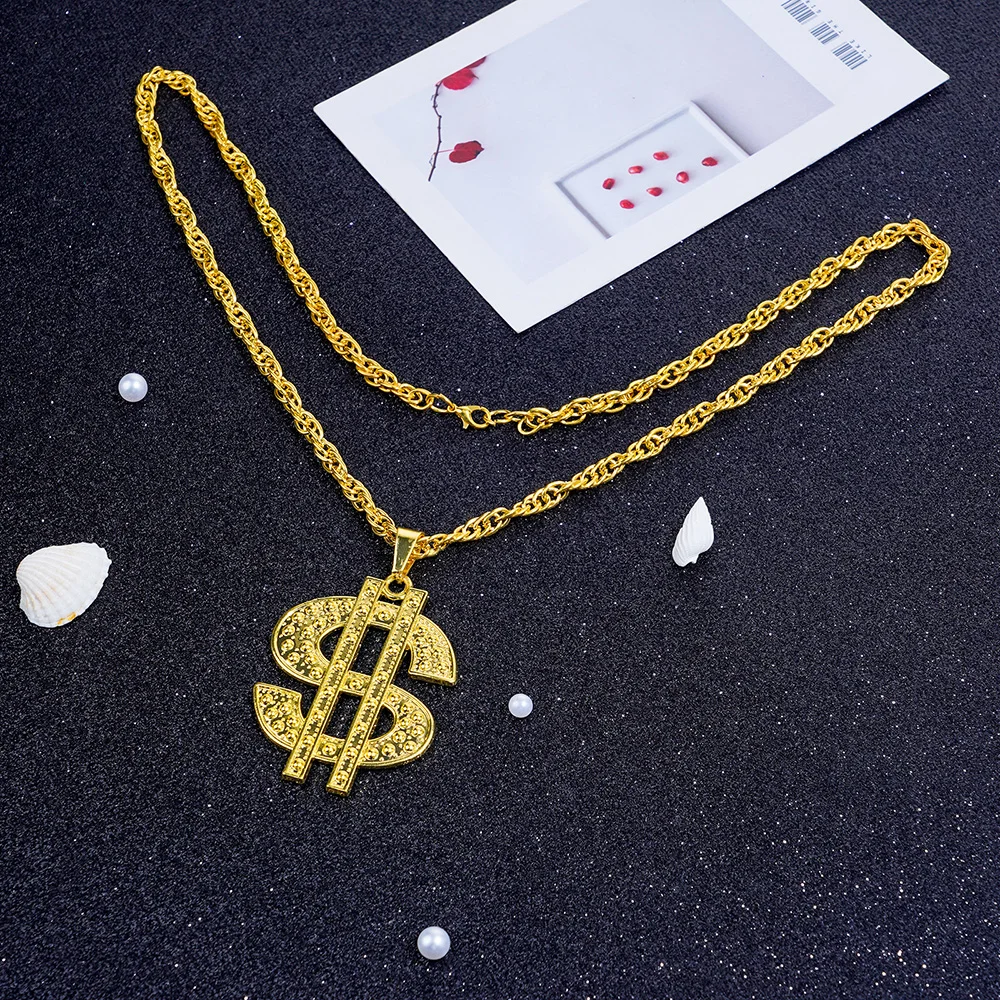 MAYIYAHO Hommes Big Jewelry 50 Cent Pendentif Collier Long Chain Gold Silver Mode Personnalisé Hip Hop Cadeau Pour Femmes