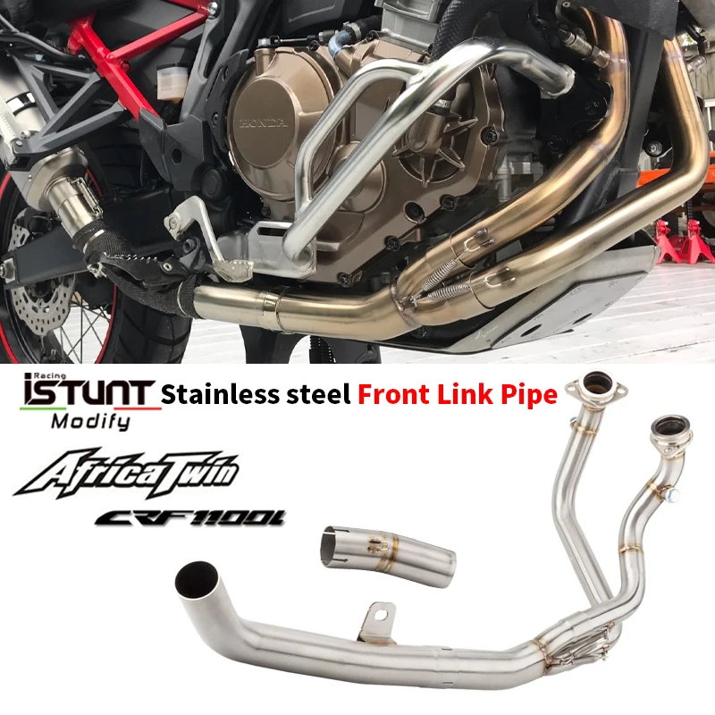 For Crf1100L Africa Twin 2020-2022 Crf1100L Motorcycle Exhaust Muffler Escape Moto Stainless Steel Modify Front Mid Link Pipe
