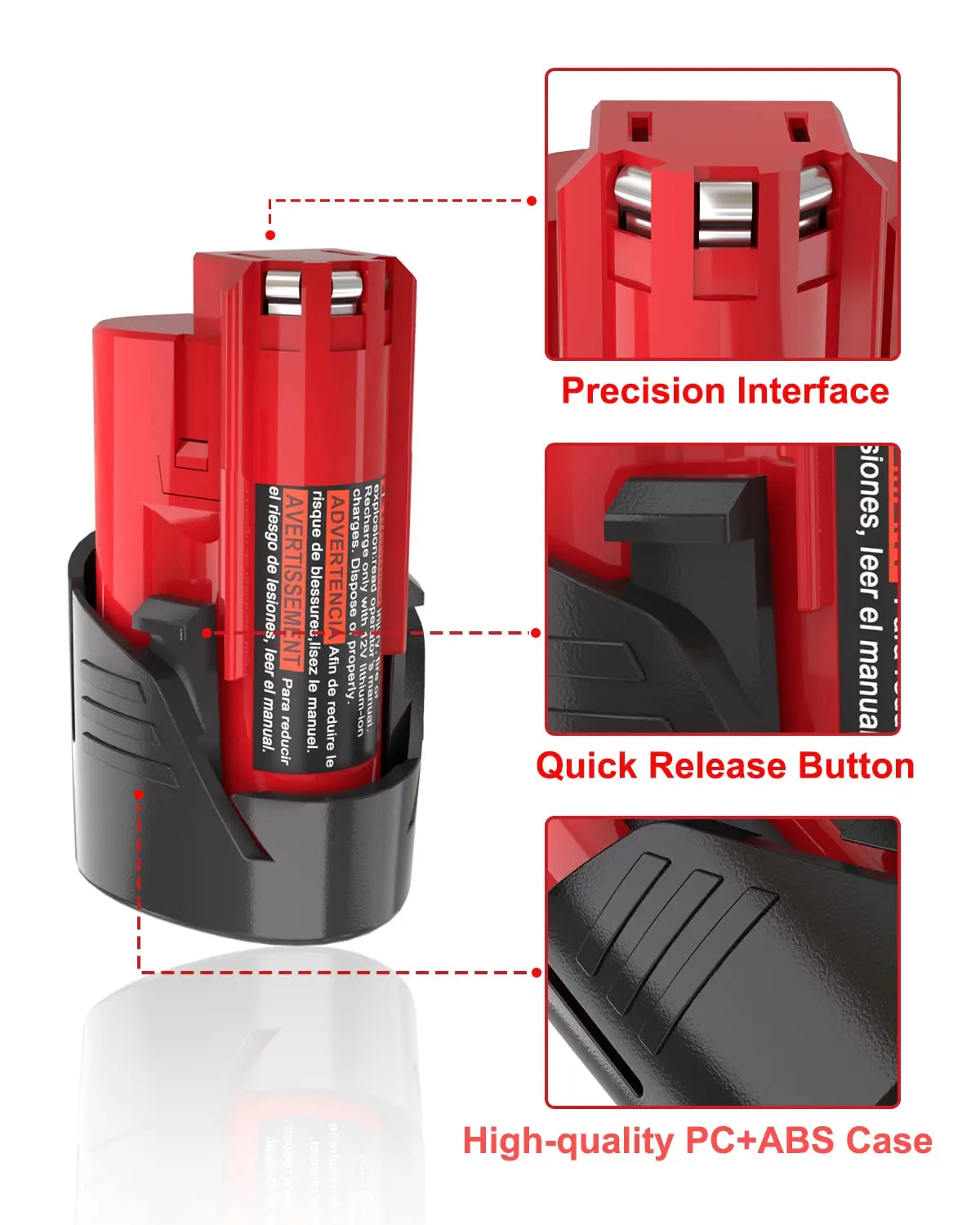 2 Packs For Milwaukee M12 Battery 12V 3/6.5/9Ah Compatible with Milwaukee M12 XC 48-11-2410 48-11-2420 48-11-2411 Cordless Tools power tool battery,rechargeable battery
