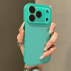 Luxury Candy Shockproof Tempered Glass Phone Case with Bumper Protection - iPhone 12 Pro Max (Tiffany Blue)
