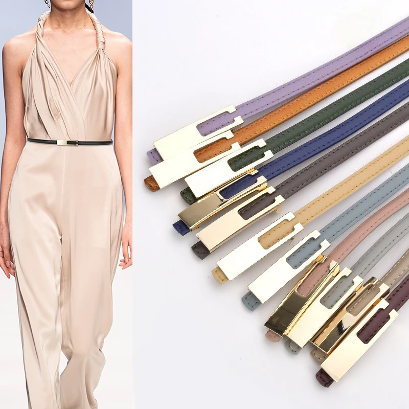 Neuer dünner Gürtel Damen Leder vielseitiges Kleid dekorativer dünner Gürtel Damen koreanische Version Gürtel