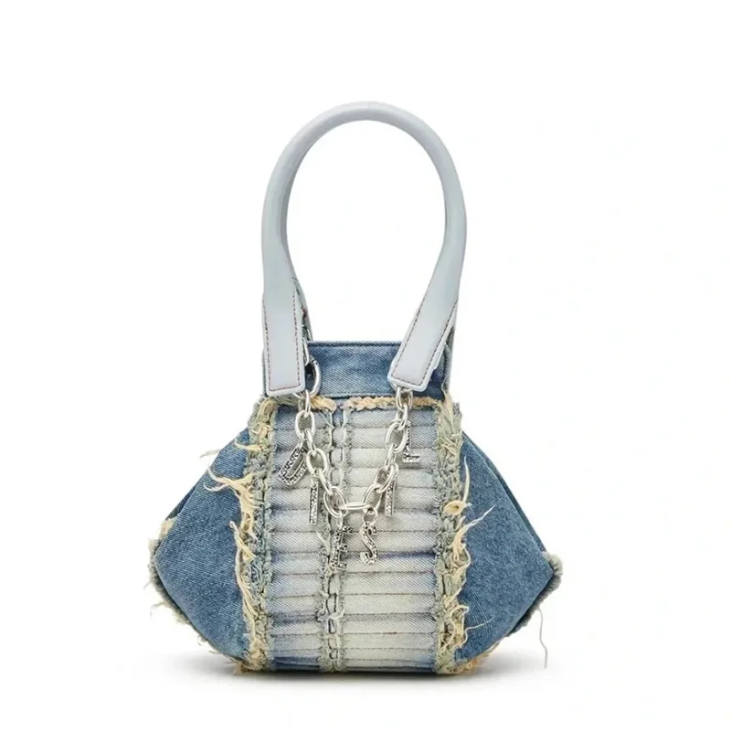 Y2k Girls Handbags Luxury Design Denim Bucket Bag Women Small  