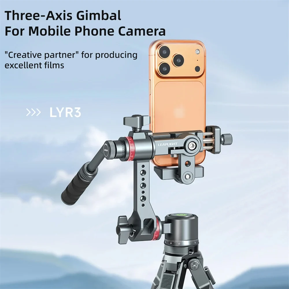리프라이트 LYR3 폰 짐벌 스테빌라이저 3축 핸드헬드 짐벌 360 °   3/8'' 1/4'' 나사산으로 다양한 각도 조절 가능