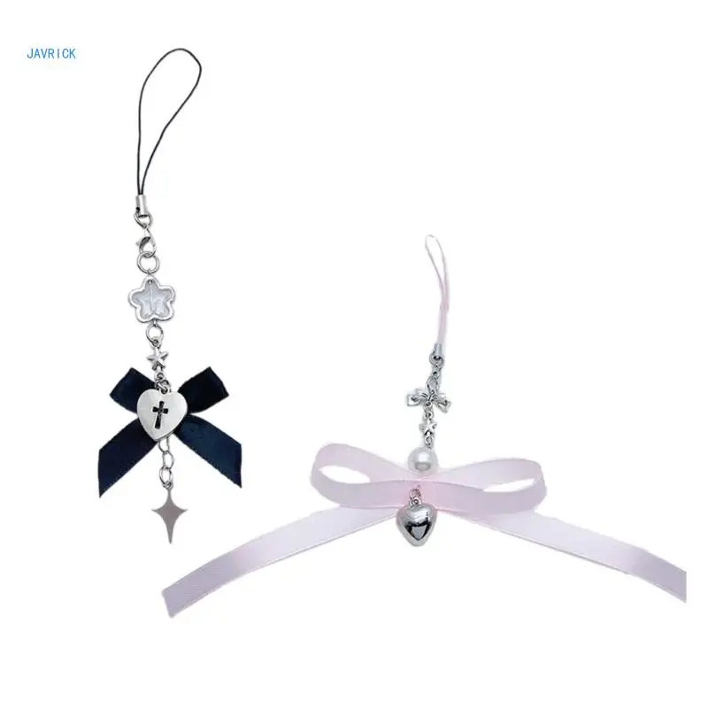 

Ribbon Bowknot Phone Charm Straps Keys Hanging Pendants Y2K Bag Decoration