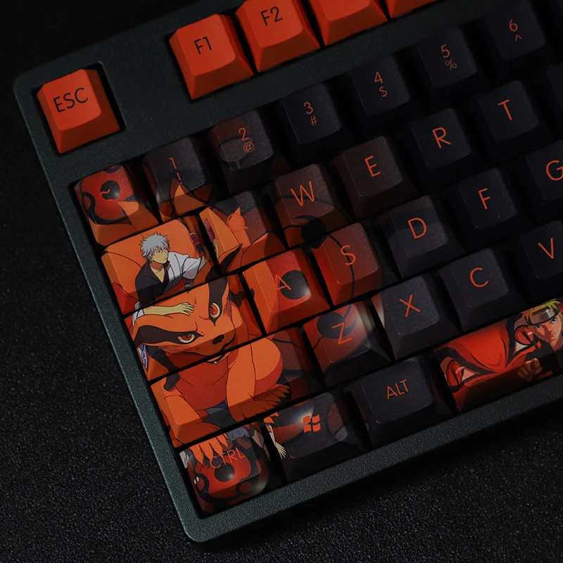Anime Gaming Key Caps Grupo Ninja Keycap Pbt Dye Subbed Keycaps Desenhos Animados Keycaps Ansi 61 87 104 108 Layout Layout - Imagem 4