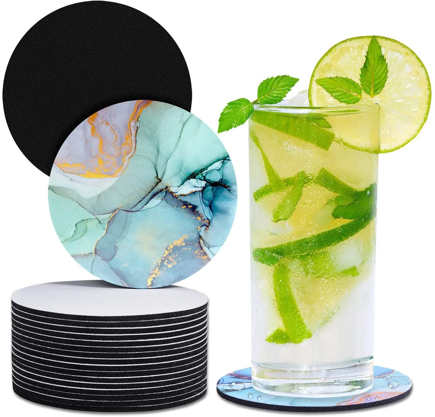 20pcs Sublimation Blanks Car Coasters DIY Painting Cup Coasters Circular  Opening Cup Holder Pad for Printing Picture DIY Crafts - AliExpress