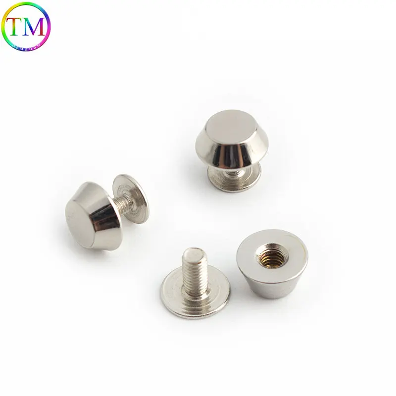 9mm 10mm 11mm Metal Solid Cap Rivets Soild Copper Round Nail Bucket Shape Diy Leather Screw Back For Craft Bag Belt Wallet Shoes