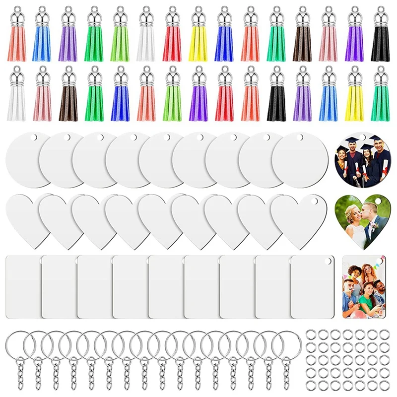 Sublimation Blank Keychains Bulk Set Doubleside Diy Keychain And Craft Keychain Blanks With