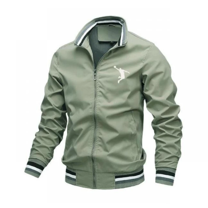 Outdoor Casual High Quality Men's Trench Zipper Jacket Printed Rainproof Connector Jacket Men's Blazer