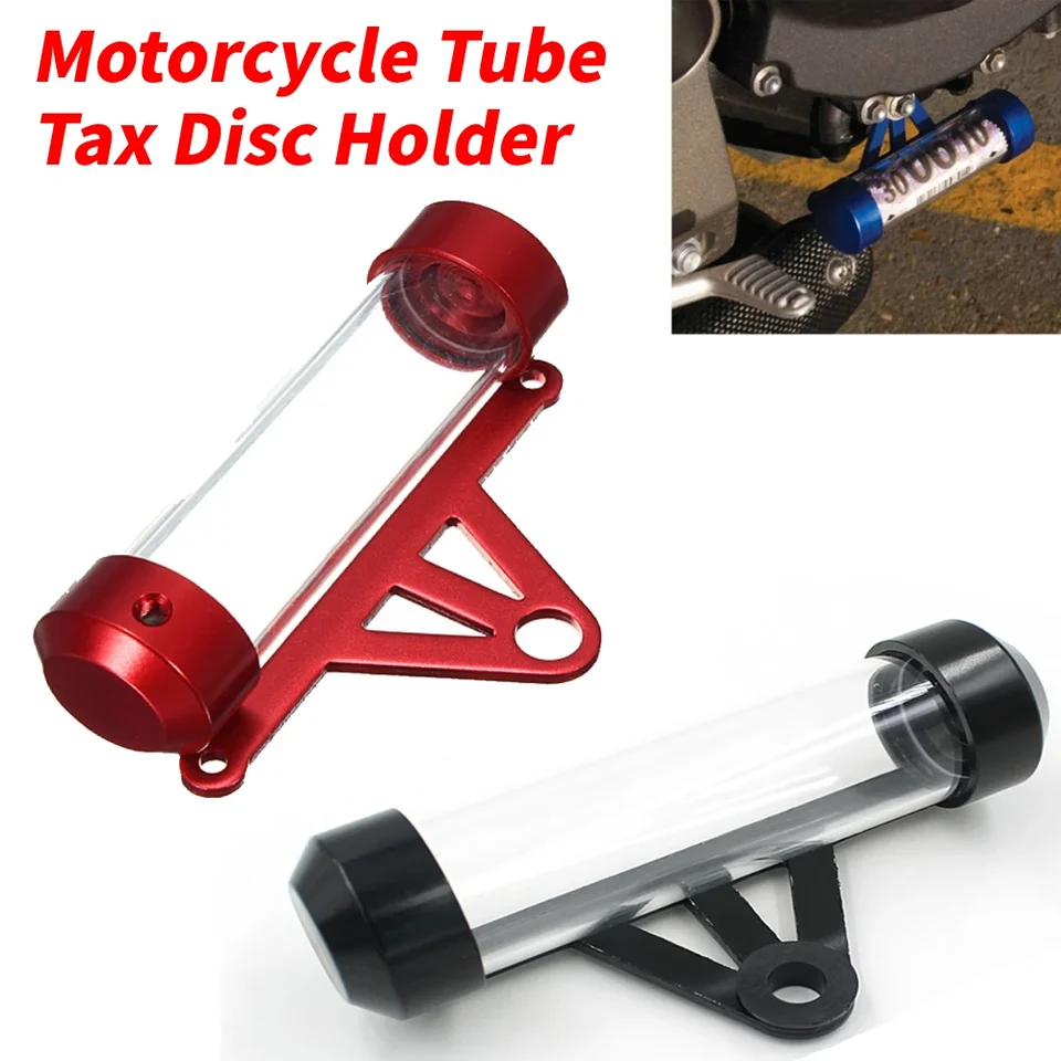 Heallege Support Tube Disque Fiscal En Métal Pour Motos Support D'étiquette D'immatriculation Cylindre Scooter Tube Placement Papier Support Disque Fiscal Universel En Aluminium Étanche