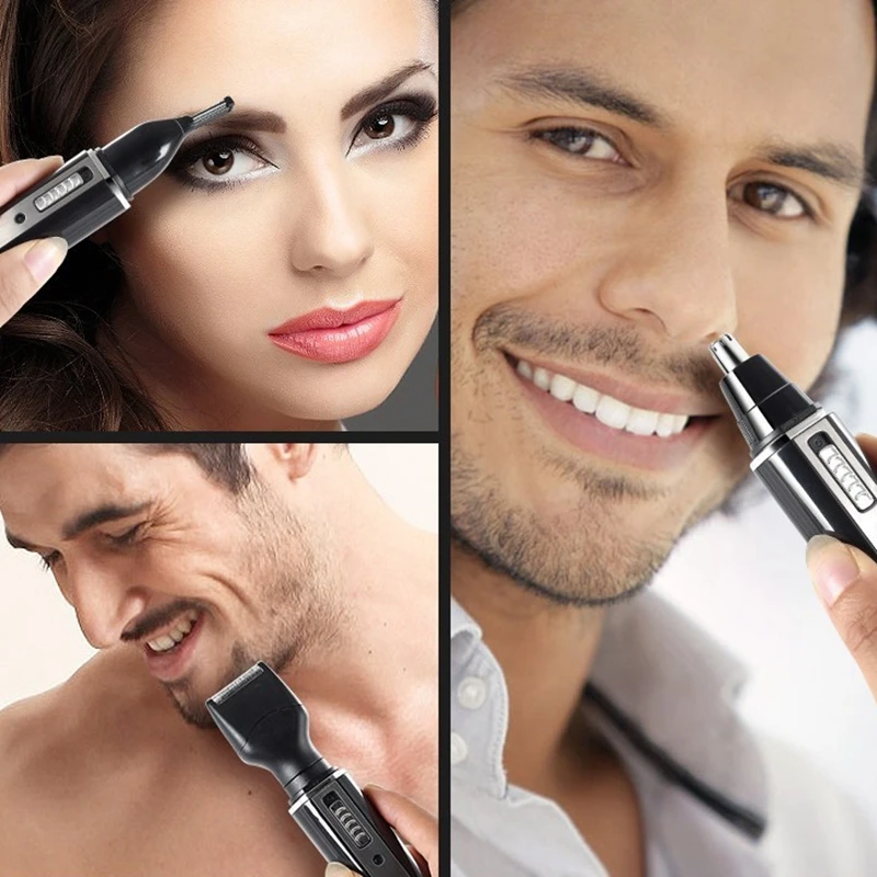 4in1 epilator women&men electric eyebrow shaver facial body hair trimmer for nose ear bikini hair removal rechargeable
