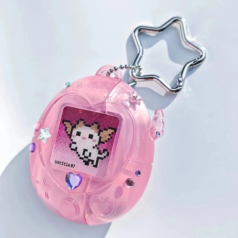 Tamagotchi Style Cute Soft Silicone Transparent Earphone Case with Cartoon Lanyard & Kawaii Sticker