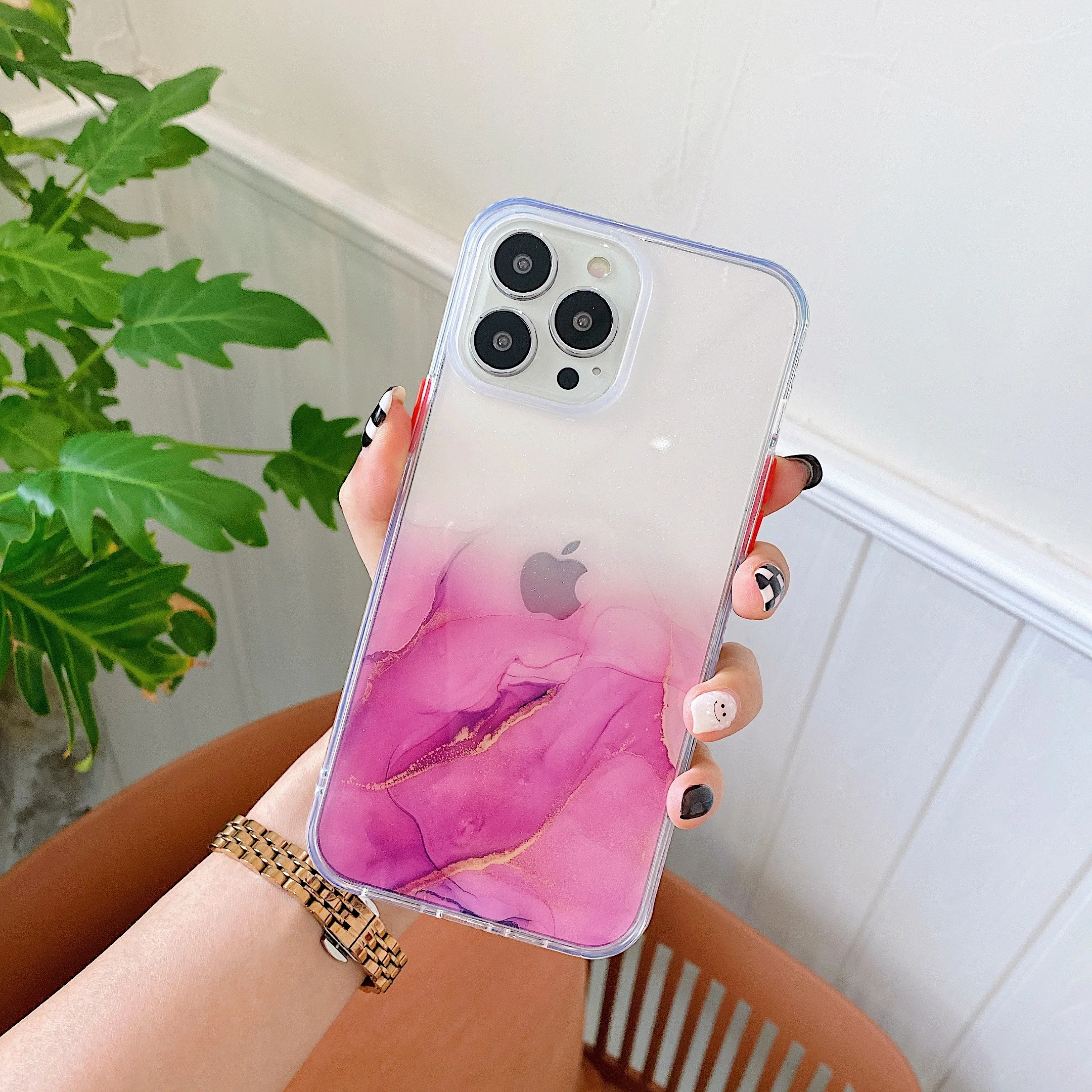 phone dry bag Simple Watercolor Painting Ocean Forest Sky Soft Silicone Phone Case For iPhone 13 12 11 Pro Max X XS XR 7 8 Plus SE 2020 Cover cell phone belt pouch