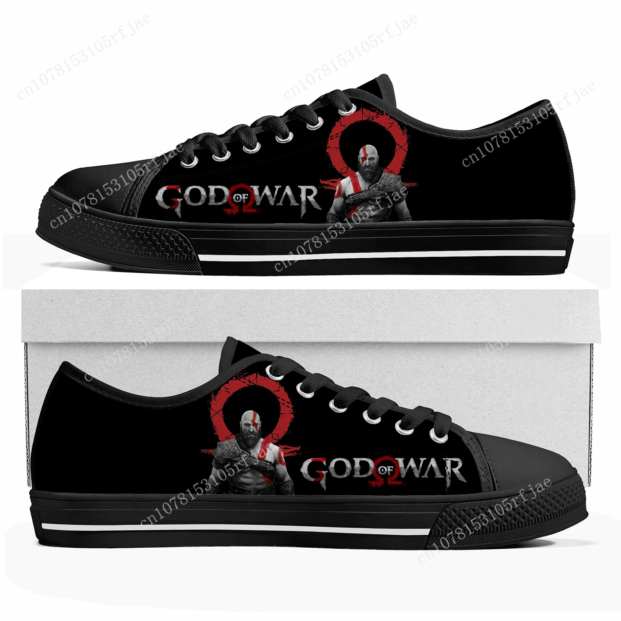 

God of War Custom Low Top Sneakers Cartoon Game Women Men Teenager High Quality Shoes Casual Fashion Tailor Made Canvas Sneaker