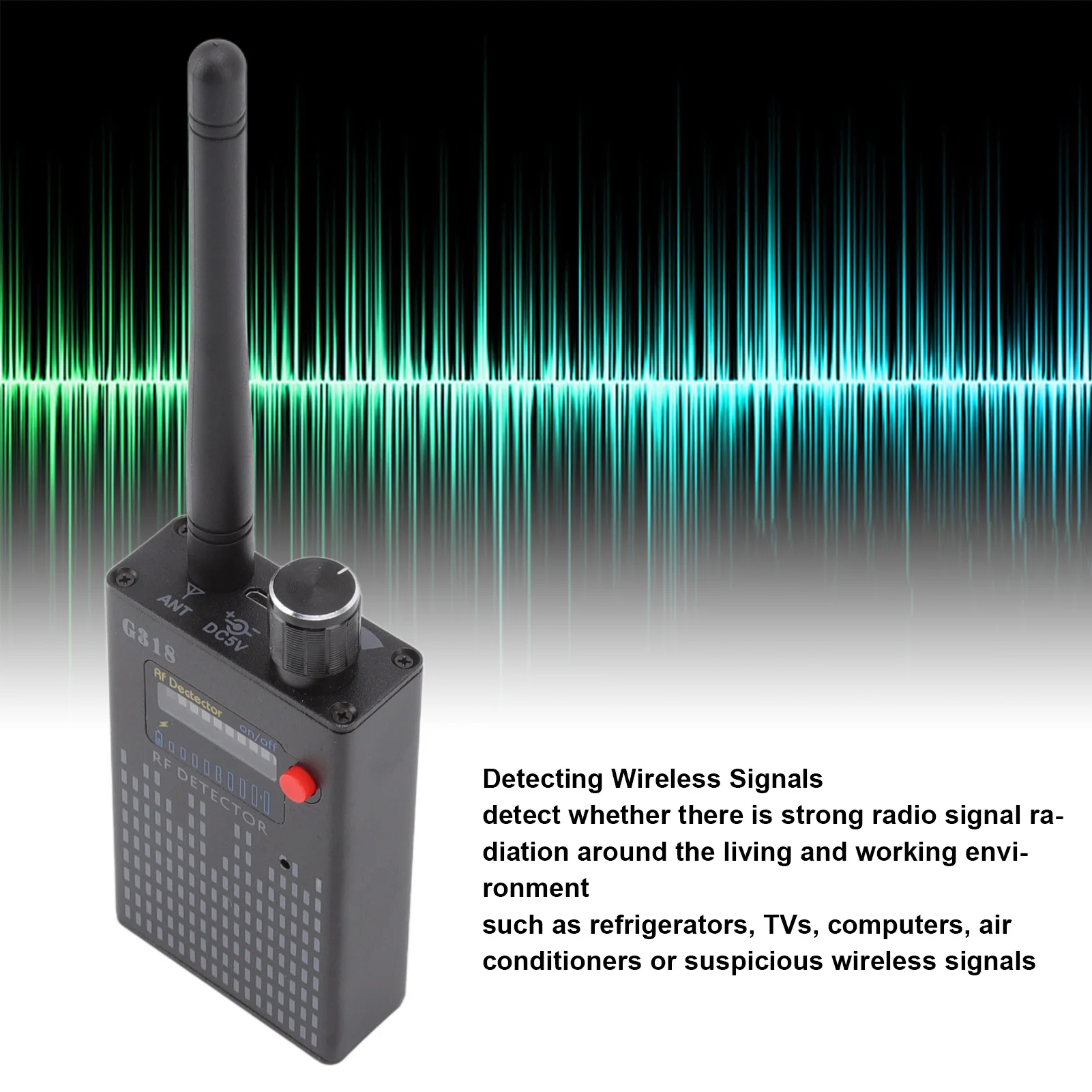 GPS Detector Accurate Ultra High Sensitivity Prevent Interference Multipurpose RF Scanner for Homes Offices Cars Detector