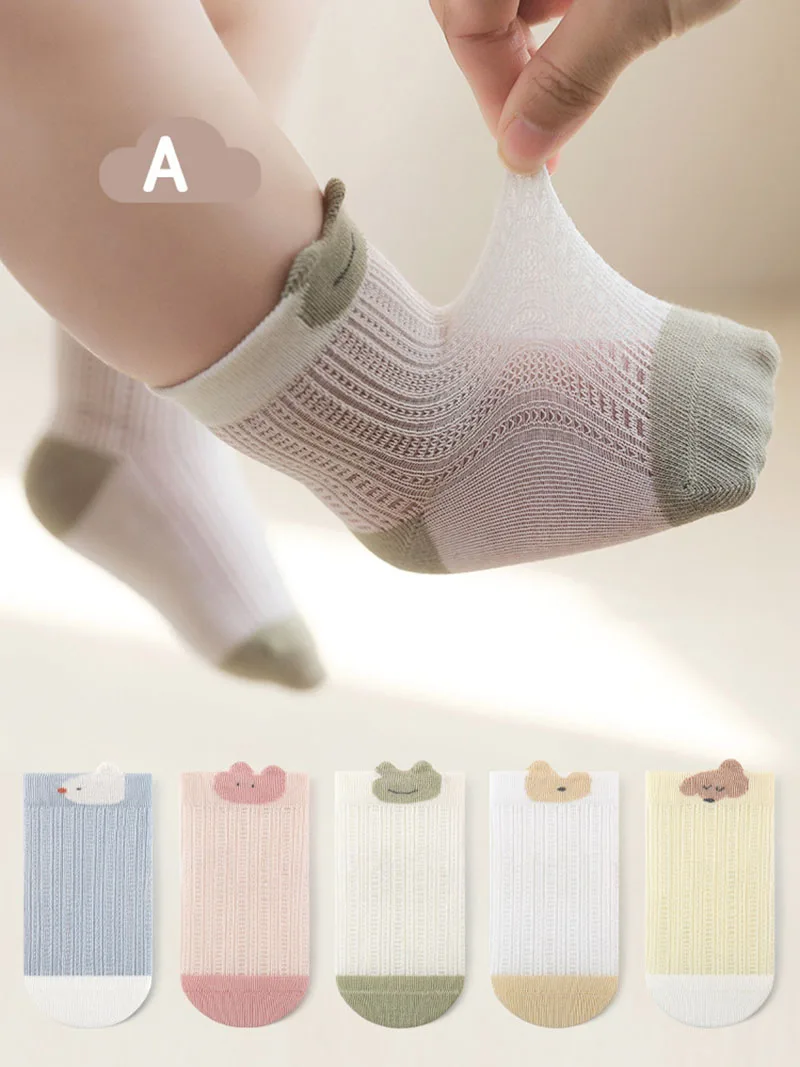Girls Summer Mesh Cartoon Socks for Kids