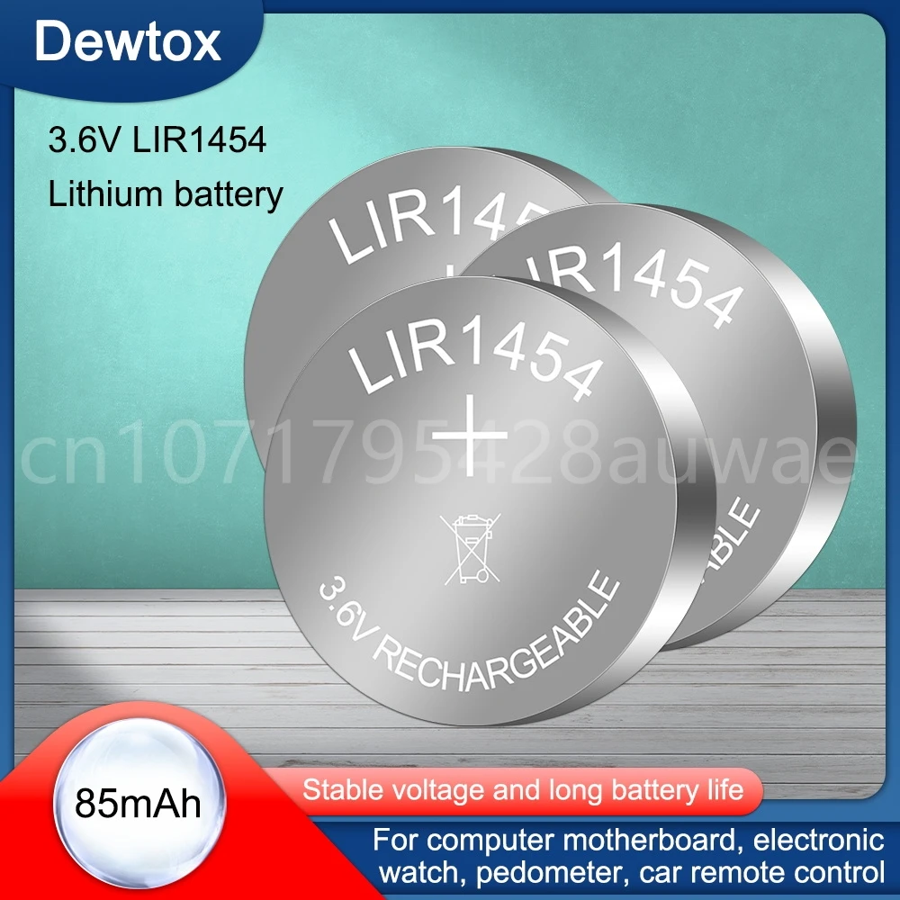 

Литиевая аккумуляторная батарея LIR1454, 100 в, 85 мАч, 10-3,6 шт.