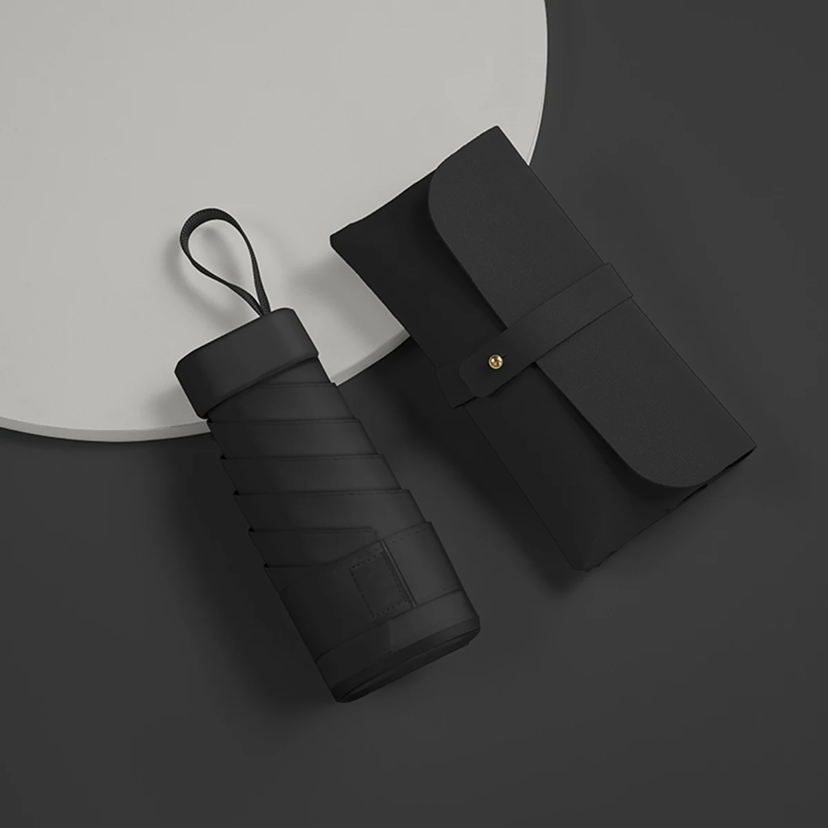 UPF50+ Mini Folding Umbrella Vinyl Small Sun Shade Umbrella Pocket Rain Travel Ultraviolet Protection Capsule Parasol